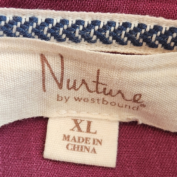 Westbound Women's Mini Dress XL Burgundy Red Tiered Babydoll Relaxed Fit A-line - Picture 4 of 12